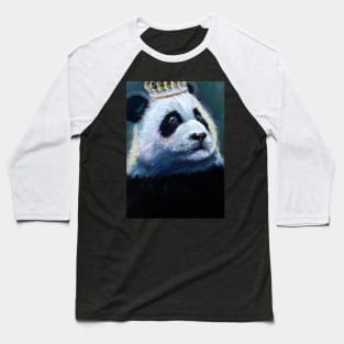 Panda with Crown Oil Painting Baseball T-Shirt